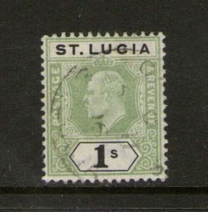 St Lucia 1902 KEVII 1/- Sc 48 FU