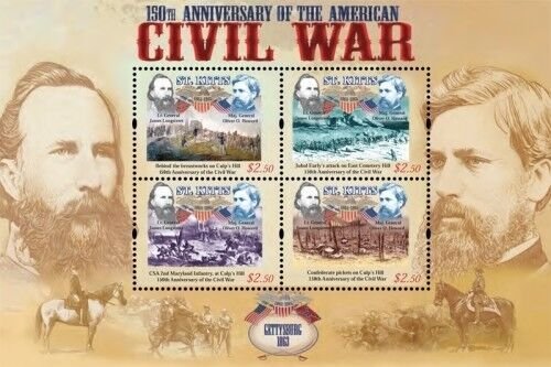 SAINT KITTS 2011 - AMERICAN CIVIL WAR - SHEET OF 4 STAMPS - Scott #815 - MNH