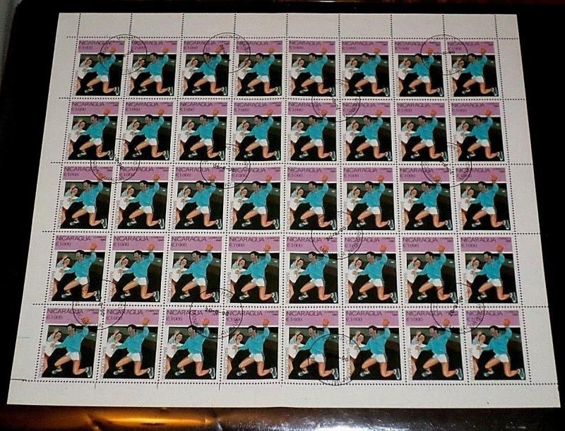 NICARAGUA,1990, OLYMPICS, C$3000, SHEET/40, SCARCE!, CTO,#5 NICE! LQQK!