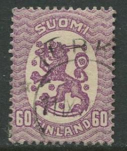 Finland - Scott 99 - Arms of Republic -1917- Used - Single 60p Stamp