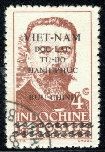 INDO-CHINA Stamp 4c *VIETNAM* Independence Overprint 1945 Used (France) LIME70