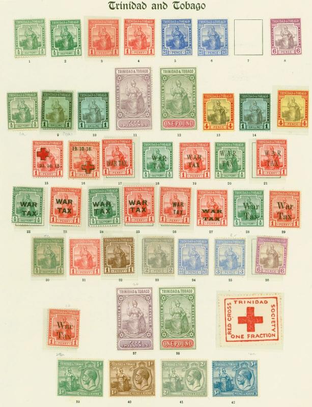 Trinidad & Tobago Fine Mint Stamp Collection for Issues QV - KGV on Old Imperial