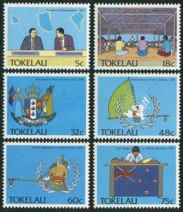 Tokelau 151-156, MNH. Michel 153-158. Political Development, 1988. Map, Canoe.