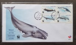 *FREE SHIP South Africa WWF Whales Southern Oceans 1998 Marine Life (FDC *c scan