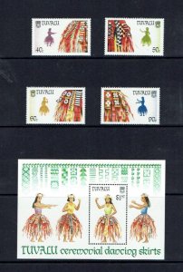 Tuvalu: 1989 Ceremonial Dancing Skirts,  MNH set + M/Sheet