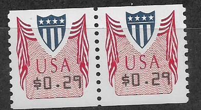 CUP 32 29 cent coil pair MNH