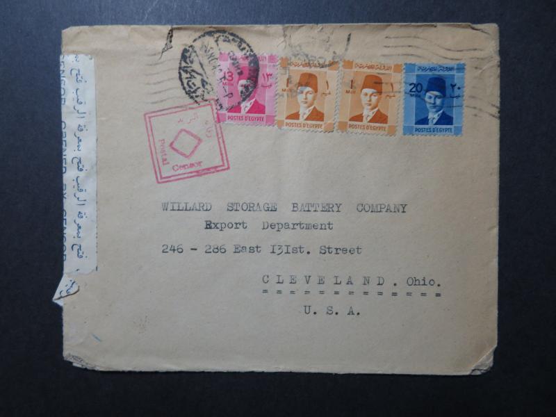 Egypt 1940 Dual Censor Cover to USA - Z10844