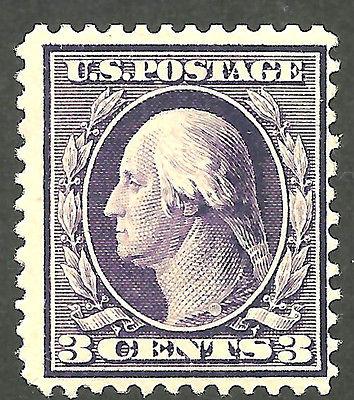 US #333  Mint-OG-NH ~ 1908+ Purple 3c Perf 12X12 Double-L...