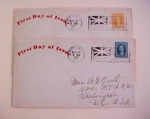 CANADA FLAG CANCELS CORONATION KING GEORGE VI FDC 1937 MAY 10