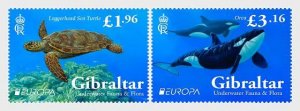 Gibraltar 2024 Europa CEPT Underwater Fauna and Flora set of 2 stamps MNH