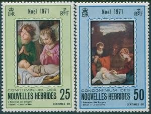 New Hebrides French 1971 SGF167-F168 Christmas set MLH