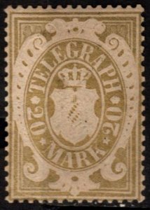 1876 Germany Bavaria Local Revenue 20 Marks Coat of Arms Telegraph