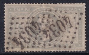 Sc# 37 France 1869 Napoleon III 5 franc used issue faults CV $750.00