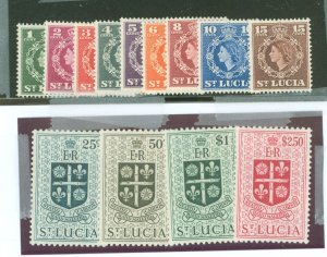 St. Lucia #157-169 Unused Single (Complete Set)