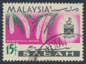 Sabah Malaysia SC# 22 Used   Orchids Flowers   see details & scans