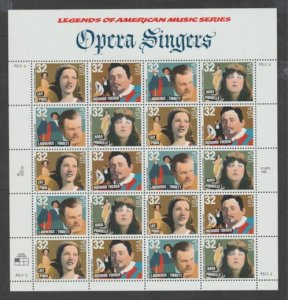 U.S. Scott #3154-3157 Opera Singers Stamps - Mint NH - UL P3 Plate