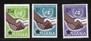 GHANA 36-38  MNH UNITED NATIONS DAY 1958