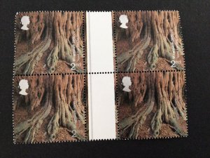 Yews for the Millennium British mint never hinged gutter stamps block 58184