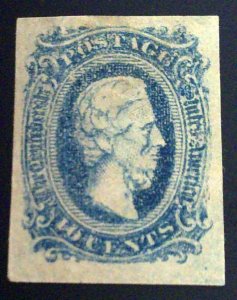 Scott CSA #11b - 10c  Dark Blue - Jefferson - Unused - 1863-64