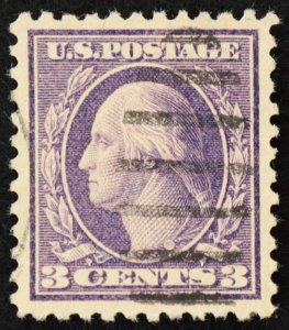 U.S. Used Stamp Scott #501 3c Washington. XF - Superb. Bar Cancel. A Gem!