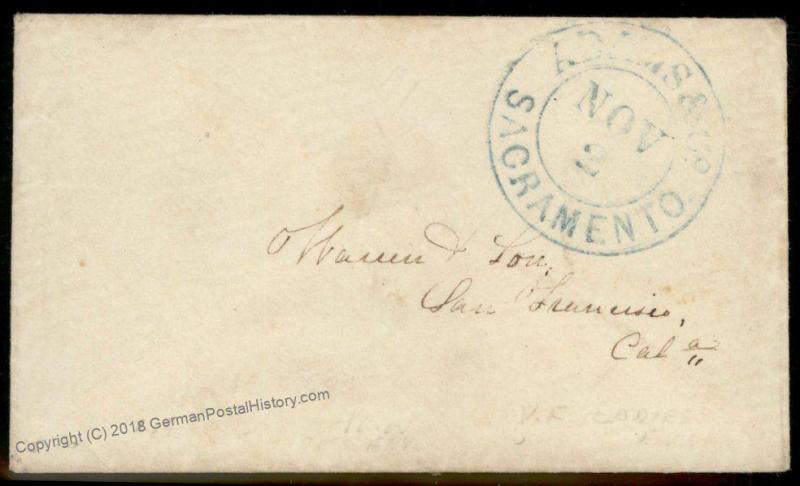 USA California Adams Express Sacramento San Francisco Cover 92121