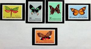 Papua New Guinea Sc 503-7 MNH SET of 1979 - Butterflies Moths