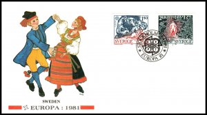 Sweden 1352-1353 Europa Fleetwood U/A FDC