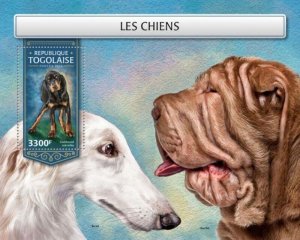 Togo - 2018 Dogs on Stamps - Stamp Souvenir Sheet - TG18203b