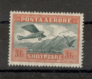 ALBANIA - MH STAMP, 3Fr - AIRMAIL - PLANE - BIRD - 1925.