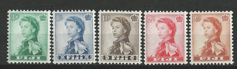 Fiji # 163-67   Queen Elizabeth II   1961-62  (5) Mint NH