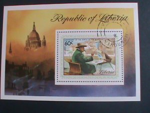 LIBERIA-1974 CENTENARY-BIRTH OF SIR. WINSTON CHURCHILL CTO S/S -VERY FINE