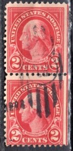 USA; 1923: Sc. # 554: Used Perf. 11 Single Se-Tenant Stamps