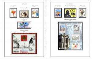 COLOR PRINTED MONACO 1885-2010 STAMP ALBUM PAGES (346 illustrated pages)