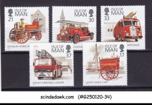 ISLE OF MAN - 1991 CLASSIC FIRE BRIGADE / AUTOMOBILES - 5V MNH