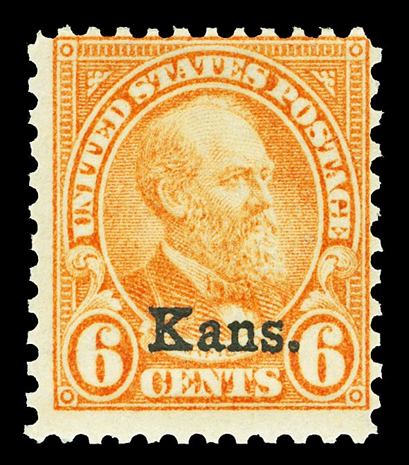 Scott 664 6c Kans. Overprint Issue Mint Fine NH Cat $50