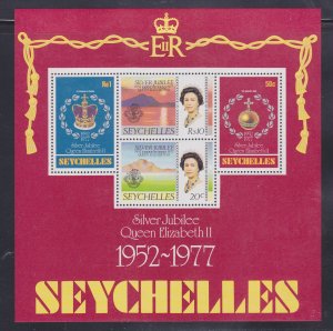 Seychelles Stamps: 1977 QEII 25th Anniv. Issue; #387a; Souvenir Sheet/4; MNH