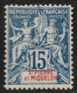 St. Pierre & Miquelon Sc #67 Mint Hinged forgery