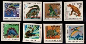 Unified Viet Nam Scott 972-979 Imperforate  Dinosaur set NGAI