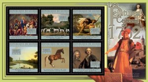 GUINEA - 2012 - Paintings of 1762 - Perf 6v Sheet - Mint Never Hinged