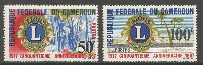 CAMEROUN  455-456  MNH,  LION'S INTERNATIONAL, 50TH ANNIVERSARY