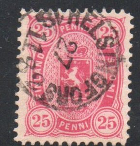 Finland Sc 22 1879 25p carmine Coat of Arms stamp used