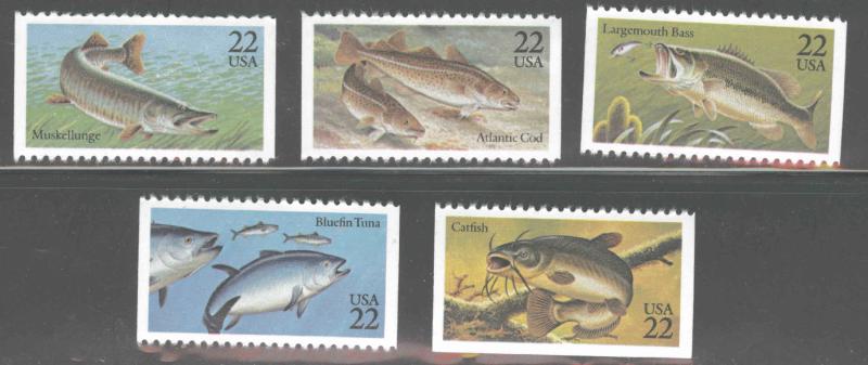 USA Scott 2205-2209 set of Fish stamps