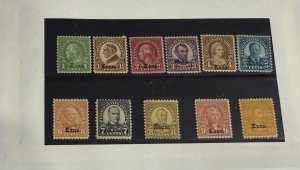 US 1929 collection Kansas overprint 11 stamps #658-68 used