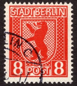 1945, Germany, Allied Occupation of Berlin 8pf, Used, Sc 11N3