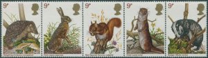 Great Britain 1977 SG1039a Wildlife strip of 5 MNH
