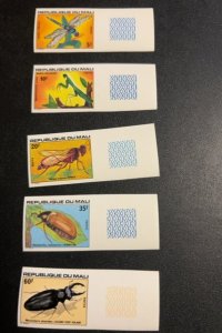 Mali 280-84 MNH Imperf set insects