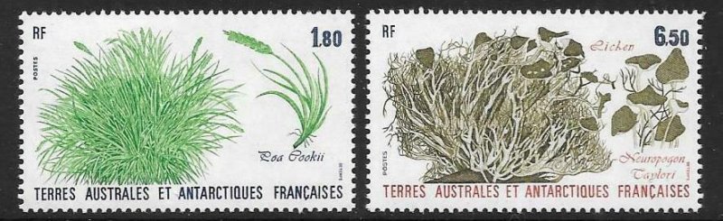 FRENCH SOUTHERN & ANTARCTIC TERRITORIES SG221/2 1987 PLANTS MNH 