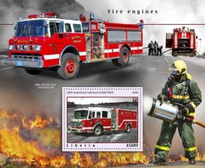 Liberia - 2020 Fire Engines - Stamp Souvenir Sheet - LIB200401b