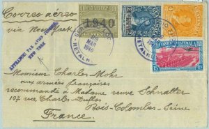 86056 - GUATEMALA - POSTAL HISTORY - Overprinted stamps on AIRMAIL COVER 1940
