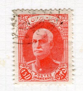 IRAN; 1938 early Reza Shah Pahlavi Birthday issue fine used 45d. value